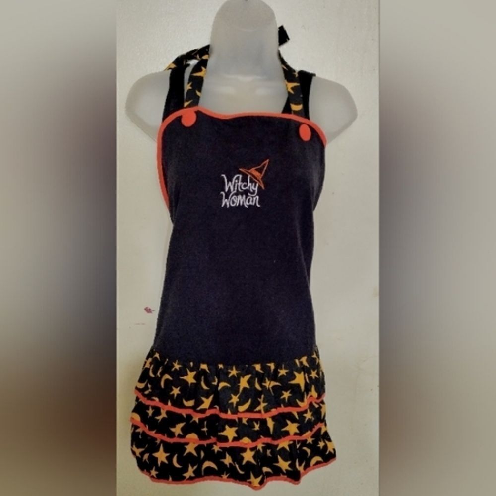 Kay Dee Designs APRIN Halloween  WITCHY WOMAN Cotton RUFFLES  VINTAGE